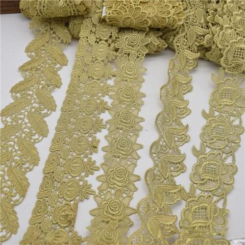 10yards Metallic Venise Trim Lace Thread Embroidery Crafts Sewing Applique Motif many design 6CM TO19CM