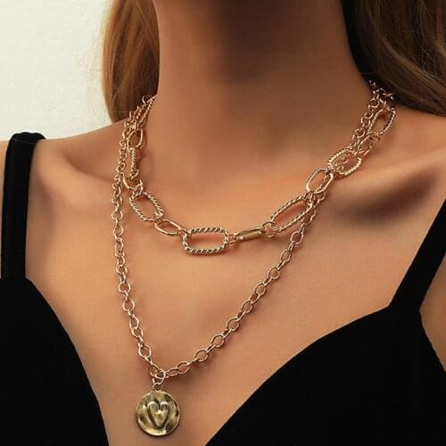 ORNAPEADIA 2021 Hot-selling Layered Necklace for Women Cute Buttons Falling Down Irregular Clavicle Necklace Wholesale
