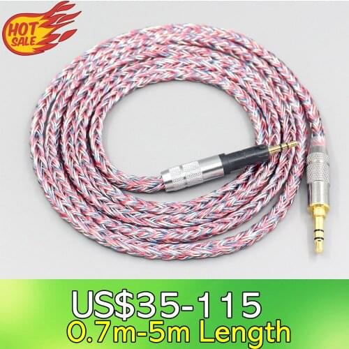 LN007604 16 Core Silver OCC OFC Mixed Braided Cable For Audio Technica ATH-M50x ATH-M40x ATH-M70x ATH-M60x Earphone Headphone