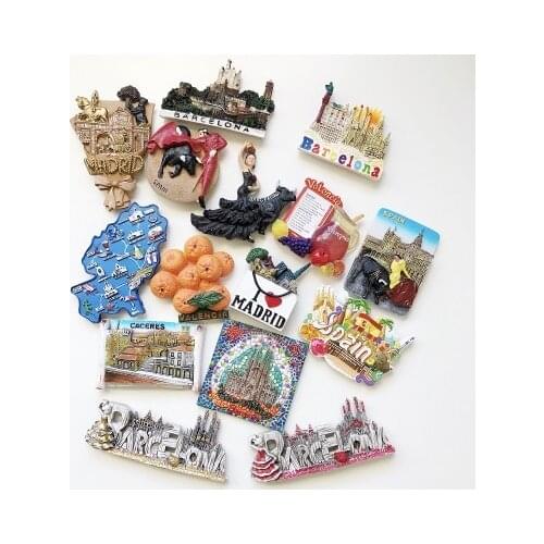 Countries Spain Mdrid Barcelona valencia Madrid granada fridge magnet tourism souvenir creative sticker paste kitchen decoration
