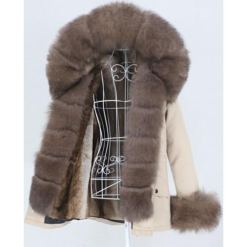 MENINA BONITA 2021Winter Jacket Women Short Waterproof Parka Real Fur Coat Natural Fox Big Fur Collar Hood Removable Outerwear