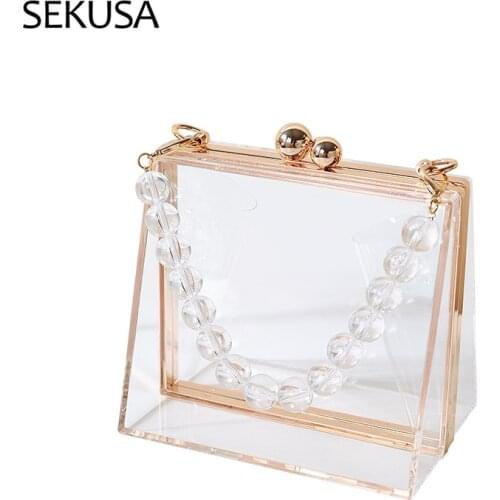 Fashion Acrylic Transparent Bag Women Chic Perfume Bottle Handbags Purse Paris Party Toiletry Wedding Clutch Evening Bags