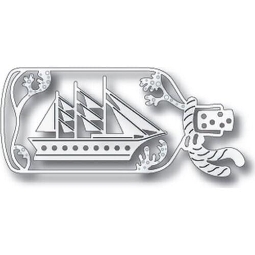 New 2021Ship In Bottle Metal Cutting Dies for DIY Scrapbooking and Card Making Decorative Embossing Craft No Stamp