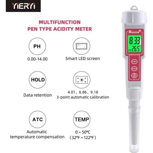 Portable CT-6025 Soil Acidity Meter Digital Waterproof Type pH Meter Multifunction Value Ph Tester With Backlight for Dough