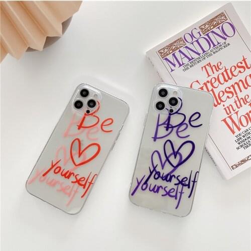 For iPhone 11 Clear Phone Case For iPhone 11 12 Pro Max 7 8 Plus XS Max 12 Mini X XR SE 2020 Funny Letter Shockproof Back Cover