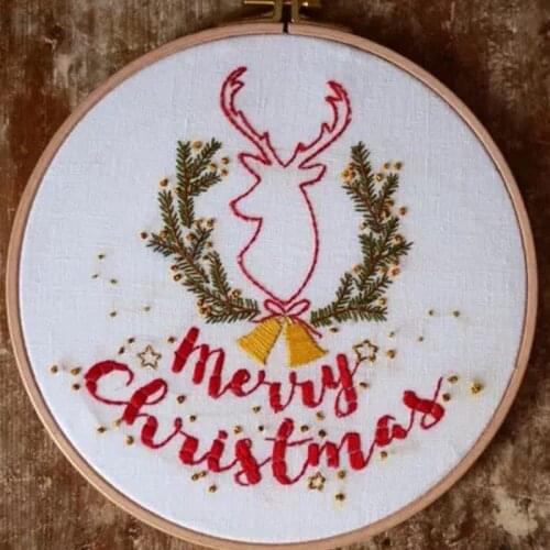 Christmas Series Embroidery 3D Stereo Material Package Broderie Cross Stitch Kits DIY Embroidery Novice Beginner Sewing Tools