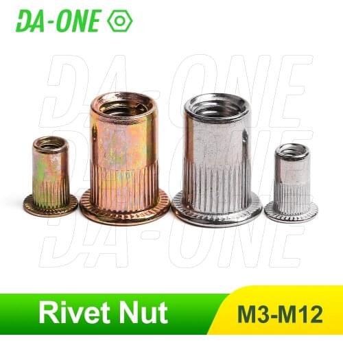 Manual Pressure Drill Threaded Nut Rivets M3 M4 M5 M6 M8 M10 M12 Stainless Steel Zinc Plated Metal Riveter Inserts Rivet Thread