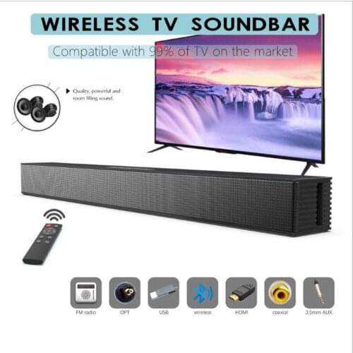 40W soundbar wall mounted TV whispering gallery wireless bluetooth speaker 4 speakers subwoofer for TV computer sound system Box