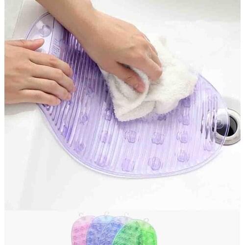 Laundry folding board Candy color silicone oval mini washboard bathroom washing tool