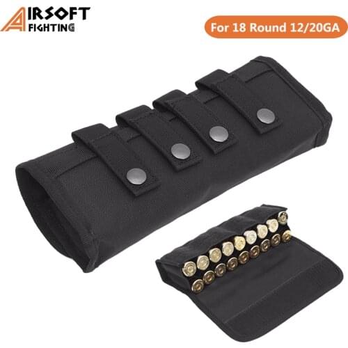 Tactical Ammo Holder Pouch 18 Round 12/20GA Bullet Pouch Military Molle Waist Bag Shot Gun Cartridge Shell Carrier Gun Accessory