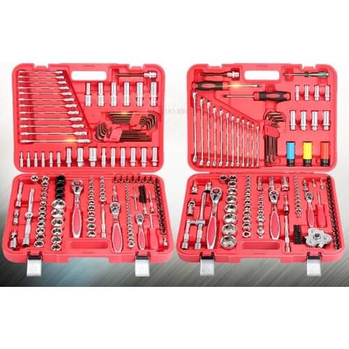 CRV chrome vanadium alloy steel repair tool set socket wrench auto repair multi-function repair hardware toolbox
