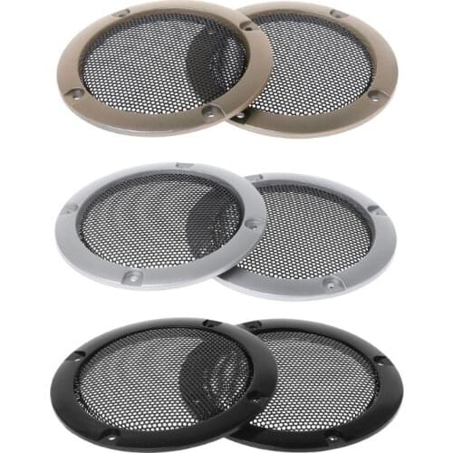 2PCS Speaker Grills 3" Protective Subwoofer Frame Grille Cover Steel Mesh Decorative Circle DIY Accessories