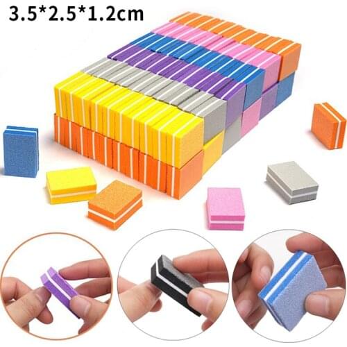 1/5pcs Double-sided Mini Nail Files Block Color Red Blue Sponge Polished Nail Cushion Nail File Manicure Tool Nail Accessories