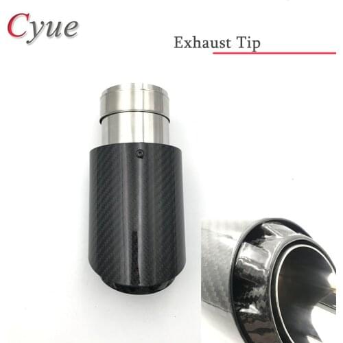 1Piece High Quality Glossy Cabon Fiber Exhaust Tip Universal Muffler Pipe 3 layers Exhaust Tip