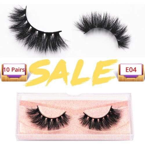 10 Pairs Fluffy Mink Lashes Popular 3D Mink Lash Full Strip Lashes Dramatic False Eyelash Makeup Eye Lash Reusable Eyelashes E04