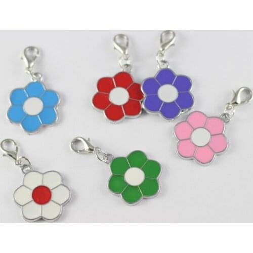 100 pcs/lot Personalized Engraved Designers Flower Pet ID Tag Dog Tag Cat Tag