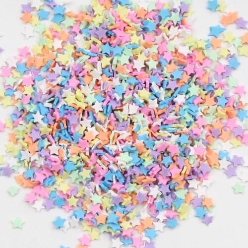 1000pcs/lot 5mm Five-pointed star Polymer Clay Slices Sprinkles For DIY Crafts Design Nail Cute plastic bricolage Jewelry Supply