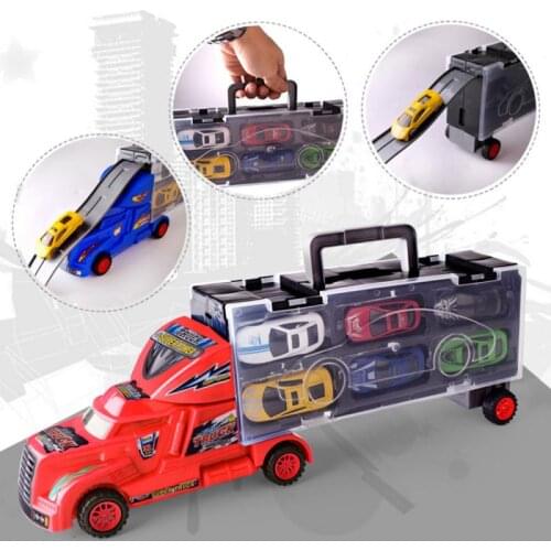 12PCS Children Simulation Portable Container Sliding Truck Vehicles/Inertial Alloy Engineering Car Toy Model Birthday Xmas Gifts