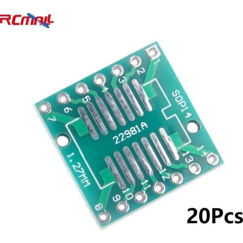 20Pcs SOP14 SSOP14 TSSOP14 SMD to DIP Adapter IC Converter Adapter DIP14 0.65mm 1.27mm IC PCB Board