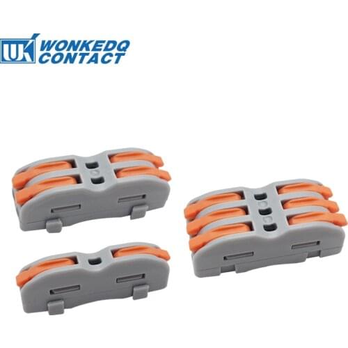 222-P421,P422,P423 Wire Electrical Connectors 1/2/3 Pins Cable Fast Splice Terminal Block 222 10Pcs Compact Splicing Connector