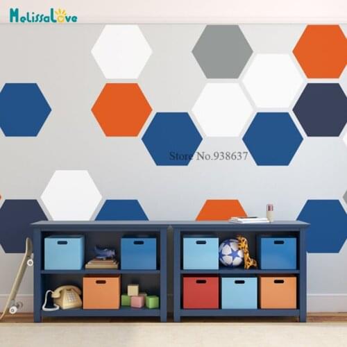 25 pcs/set 5 colors Honeycomb Wall Decals Hexagon Baby Game Room Decals Playroom Pattern Geometric Nursery Wall Sticker BB840