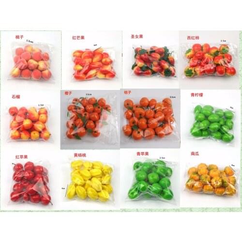 25 kinds of optional Mini Artificial foam fruits vegetables for Suitable for the wedding home decor photo props 3.5cm004001015