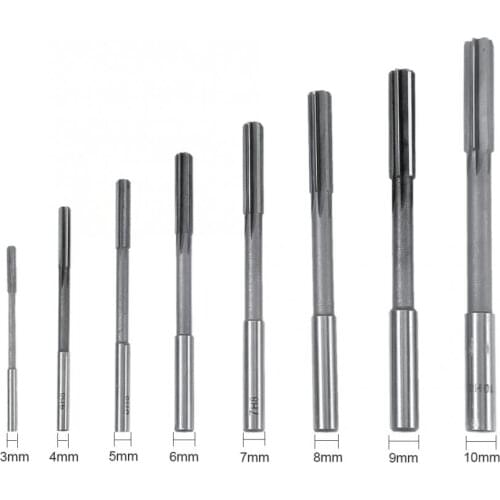 8pcs HSS Machine Reamers,HSS Reamer Straight Shank Set(3/4/5/6/7/8/9/10mm)