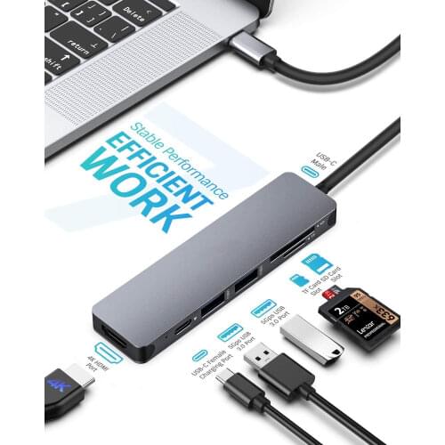 USB HUB C HUB Adapter 6 in 1 USB C to USB 3.0 HDMI-Compatible Dock for MacBook Pro For Nintendo Switch USB-C Type C 3.0 Splitter