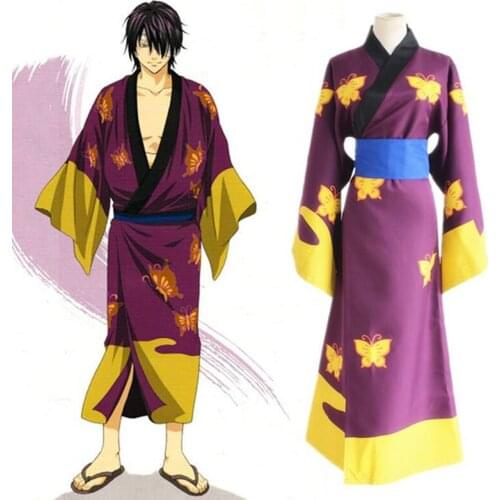 Anime Gintama Cosplay Costumes Shinsuke Takasugi Cosplay Costume Kimono Halloween Party Silver Soul Cosplay Costume