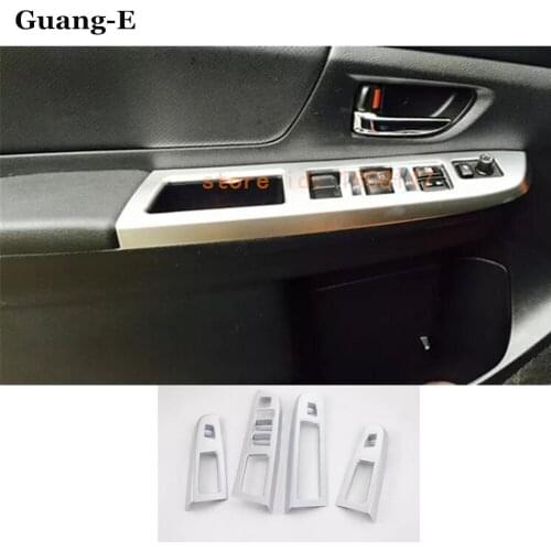 Car ABS chrome inner door Window glass switch panel cover trim lift frame molding 4pcs for For subaru XV 2012 2013 2014 2015
