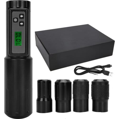 Wireless Tattoo Machine Tattoo Pen with Wireless Battery LCD Display Replaceable Tattoo Grips Tattoo Pen Kit Tattoo Supplies