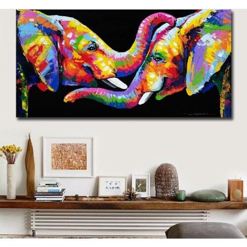 Large DIY Diamond Painting Abstract Colorful Elephant Diamond Embroidery Mosaic 5D Square Round Diamond Mosaic Home Decoration
