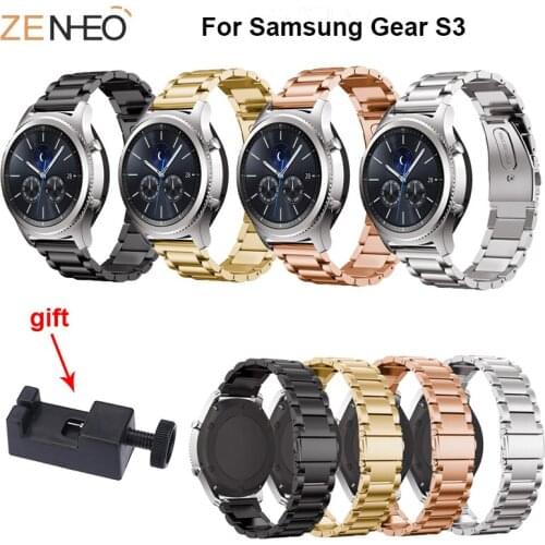46mm bracelet Stainless Steel Band for Samsung gear S3 Classic /Frontier watchbands Metal Strap link Watchband with Adjust Tool
