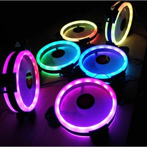 COOLMOON RGB Case Fan 12cm PC Computer Cooling Fan Colorful Color Changing Aurora Silent Fan Cooler Cooling Computer Cool Fans