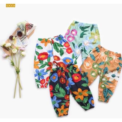 Anti-mosquito pants baby clothing floral childrens summer trousers cotton baby pants girl bloomers elastic band children pants