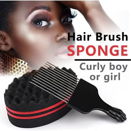 Double-sided magic twisted fear hairbrush wavy sponge hair curling brush hairdresser styling tool, suitable for natural hair
