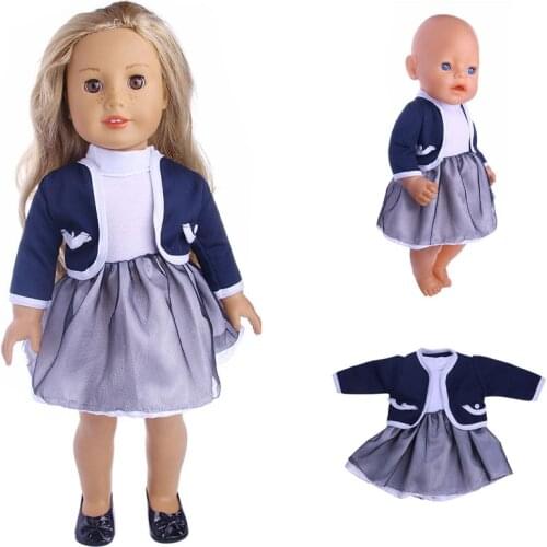 Elegant Coat+Shirt+Chiffon Skirt Fit 18 Inch American&43 CM Baby Doll Clothes Accessories,Girls Toys,Generation,Birthday Gift