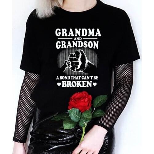 Grandma and Grandson Printed T-shirts Women Summer Graphic Tee Fashion Vogue T Shirt Women Cotton Crew Neck Harajuku Top Female