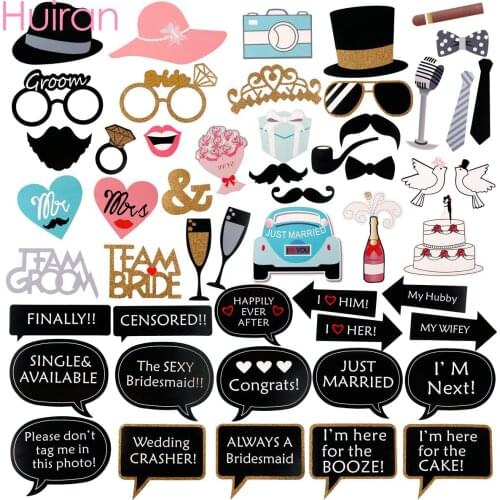 Huiran Wedding Photo Booth Props Bride To Be Funny Photobooth Props Wedding Photo Decor Just Married Graduation Decor Babyshower