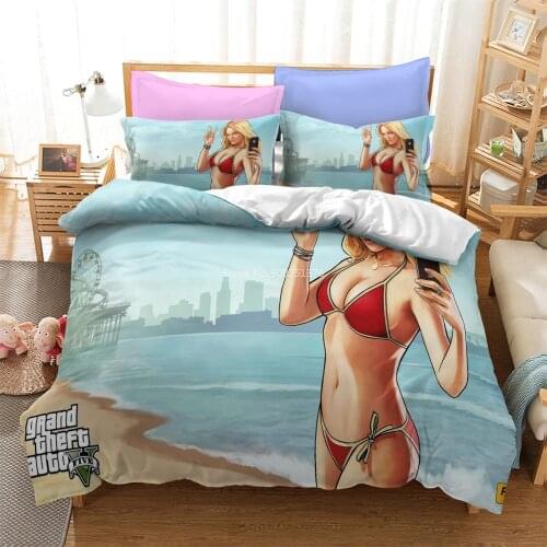 Grand Theft Auto V 3D Printed Bedding Set Twin Full Queen King Duvet Cover Set Comforter Cover Set Home Textile for Young Boys