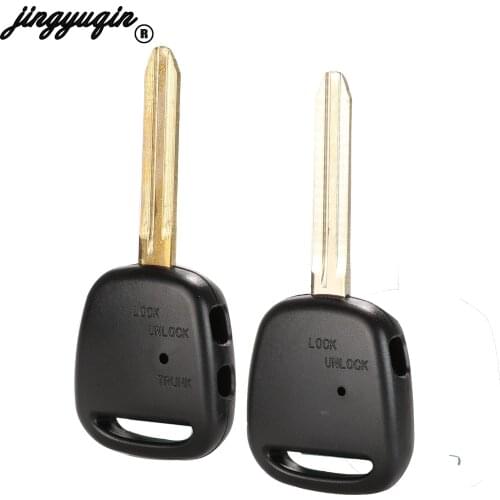 Jingyuqin 1/2 Side Button Car Remote Key Shell For TOYOTA Carina Estima Harrier Previa Corolla Celica Key Case Uncut TOY43 Blade