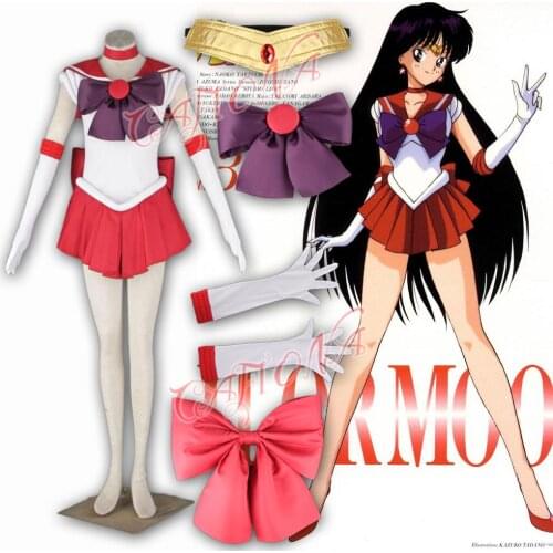 Halloween Costume for Kids Hot Sale Sailor Girls Hino Rei Sailor Mars Cosplay Costume Sexy Girls Dress Plus Size