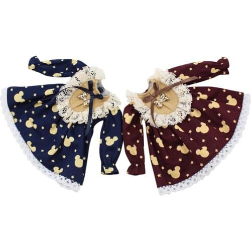 ICY DBS Blyth doll licca body brown blue outfit lolita dress for girl 1/6 toy gift