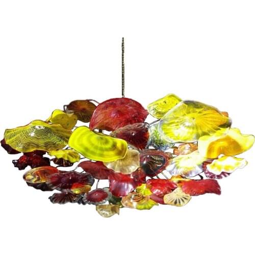 Fashion New Hand Blown Murano Glass Chandelier Pendant Light LED Glass Art Flower Chandelier for Living Room Dining Room Stairca