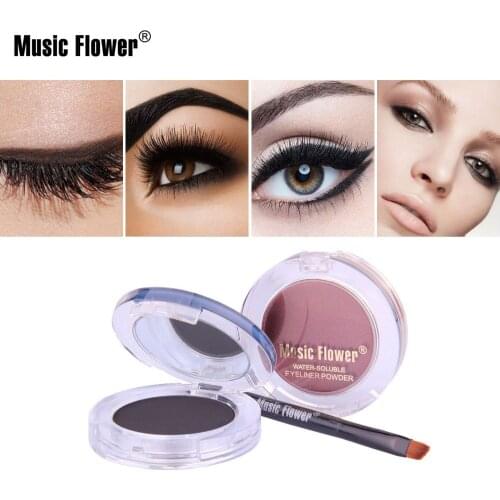 Music Flower Waterproof Double Colored Water-soluble Eye Liner Powder, Natural Makeup and Lasting Makeup