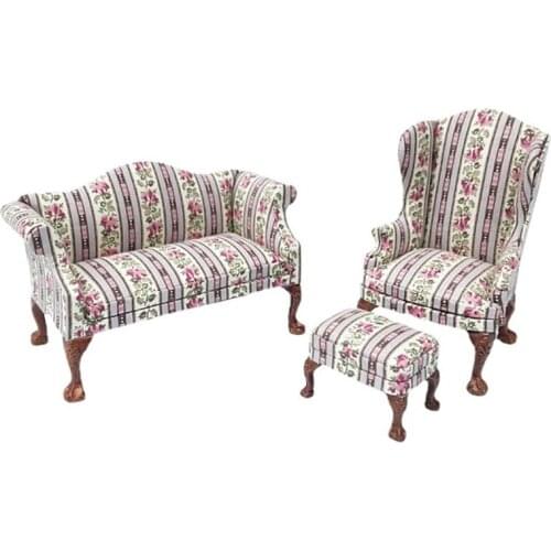 1/12 Miniature wooden Sofa Set Simulation Dollhouse Sofa Living Room Furniture for dolls Accessories Toy For Children gift