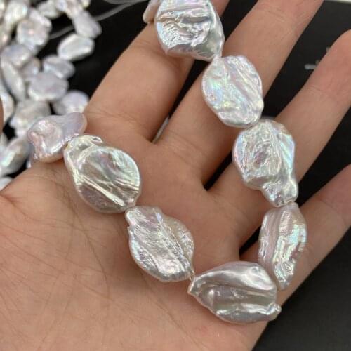 Natural freshwater pearl 36 cm one Alien large DIY for making bracelet and necklace jewelry 15x25-18x27mm