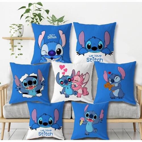 Disney Pillowcase Pillow Cover Cushion Cover Lilo & Stitch Pillow Cases on Bed Sofa Boy Birthday Gift 40x40cm 45x45cm
