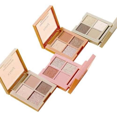 4-in-1Eyeshadow Palette Holographic Shiny Matte Glitter Pigment Eye Shadow Pallete Metallic Diamond Makeup Palette