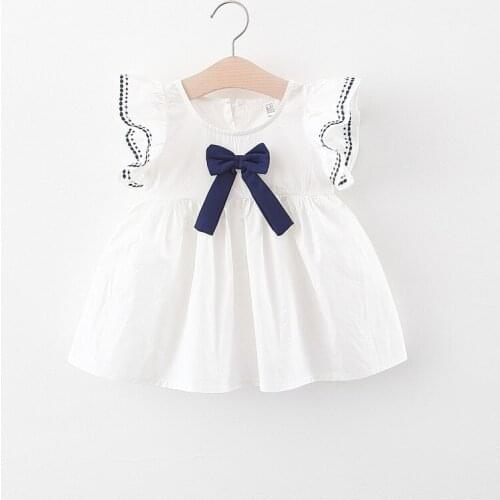 2021 Summer New Infant Dress College Wind Childrens Dress For Girls Sleeveless Dress Bowknot Girl Baby Princess Dress 0-4 Years